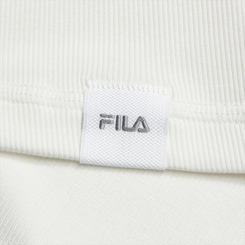 FILA White Fashion Classic Simple Basic Trendy Casual Versatile Comfortable Slim Knit Short Sleeve T-Shirt Women tops Cloud-White F11W623121FWT