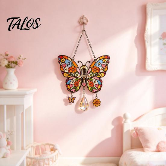 Reflective Light Decor Country Soul Memorial Suncatcher, Stained Glass Style Hanging Ornament, Acrylic Prism Singer Themed Wind Chime for Garden Patio