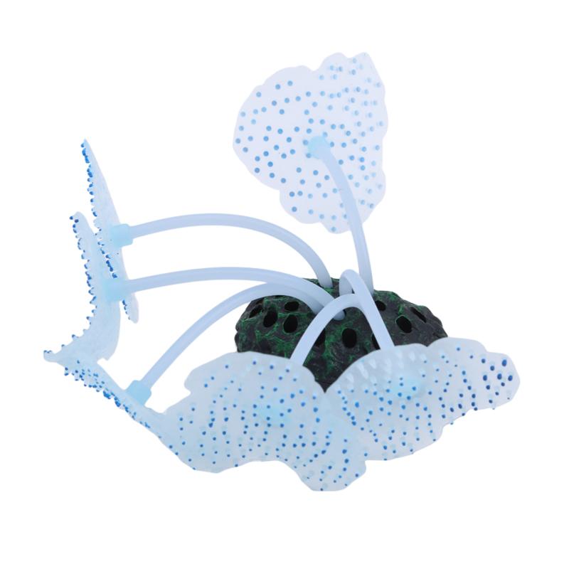 

Aquarium Luminous Simulation Plant Decoration Sea Anemone Fish Tank High Equipment Artificial Aquarium Plant Fishing Accessories синій