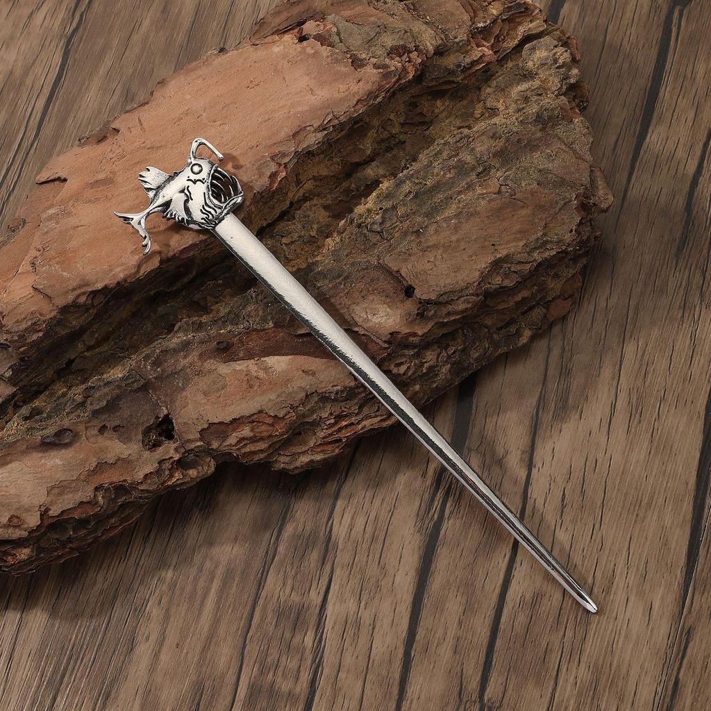 Retro Viking Gothic Lantern Fish Hairpin - Norwegian Style Party Accessory