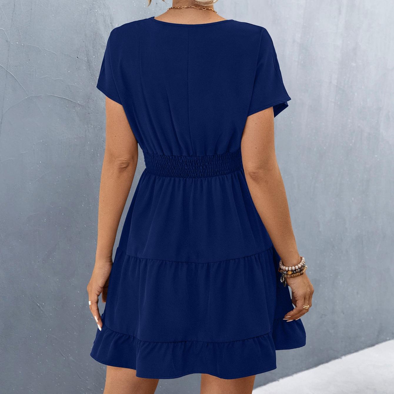 QICED Весна Лето Однотонное Платье с Принтом — фото 4