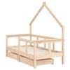 VidaXL Children's Bed Frame with Drawers 70x140 Cm Solid Pine Wood 834540