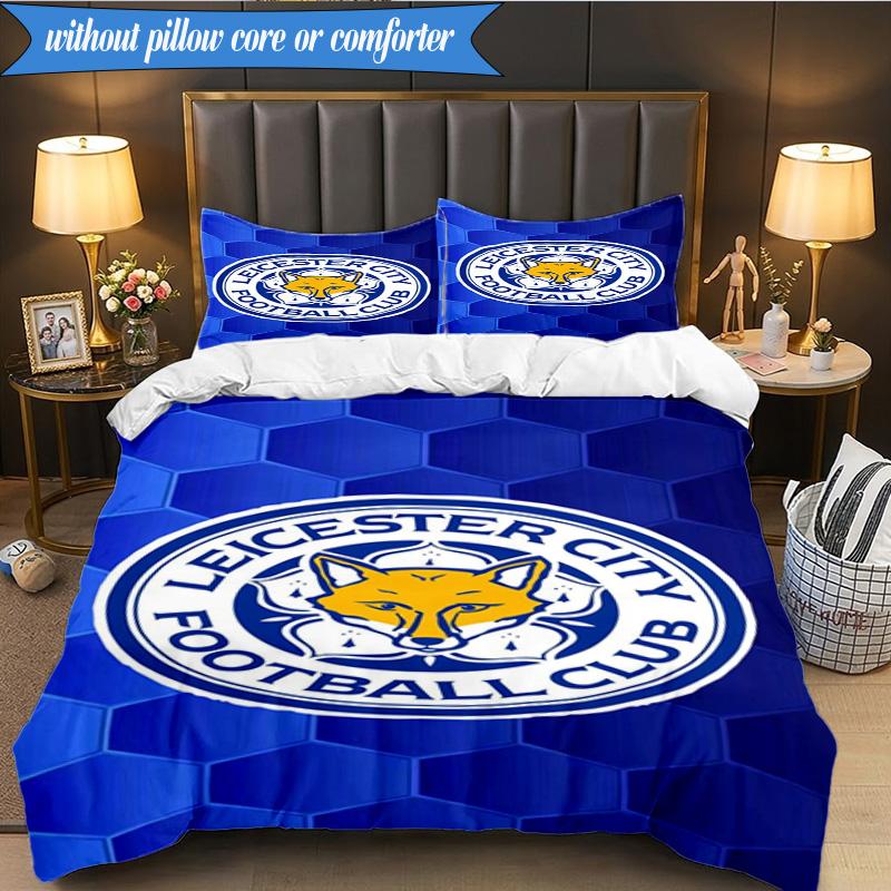 3PCS City Football Club Printed Soft Bedding Set,Including 1pc Duvet Cover And 2pcs Pillowcases Perfect for Bedroom, Dormitory, Fan Gift