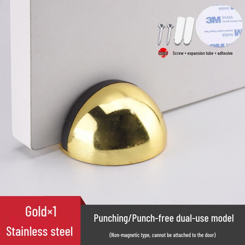 304 Stainless Steel Magnetic Turtle Top Door Stopper, Anti-Collision Floor Bumper & Rubber Limiter