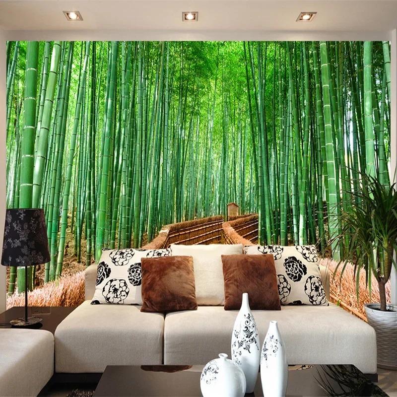 3d Wallpaper Green Bamboo Path Nature Scenery Wall Murals Living Room Restaurant Backdrop Fresco Home Decor