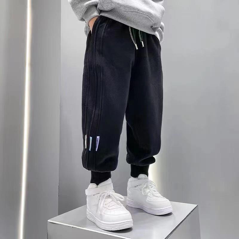 Spring Autumn Casual Boys Pants Loose Striped Pattern Long Style Trousers for Kids Teenage Children Sport Clothes 3-10 Years