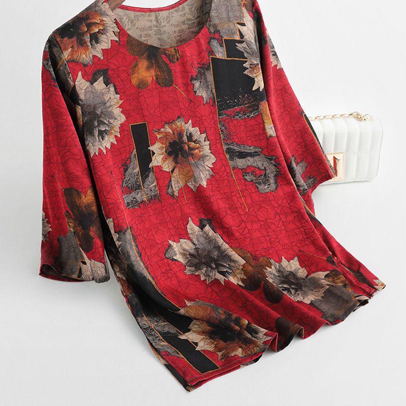 

Женская летняя модная футболка с короткими рукавами, свободная футболка большого размера 4XL красный