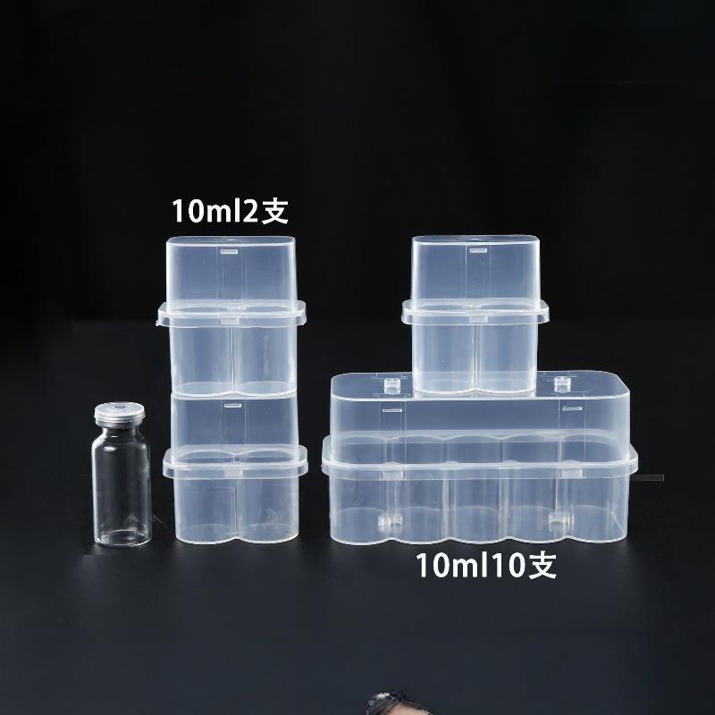 5 Stück 10 ml 2/10-Schlitz-Vial-Aufbewahrungsbox Stapelbare Kunststoff-Mikroröhrchen-Aufbewahrungsbox Klare Gefrierbox Kühlungs-Organizer