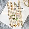 Fashion Beaded Necklaces Long Sweater Chain Necklace Faceted Colorful Candy Fruit Sugar Pendant Crystal Necklace Stainless Steel