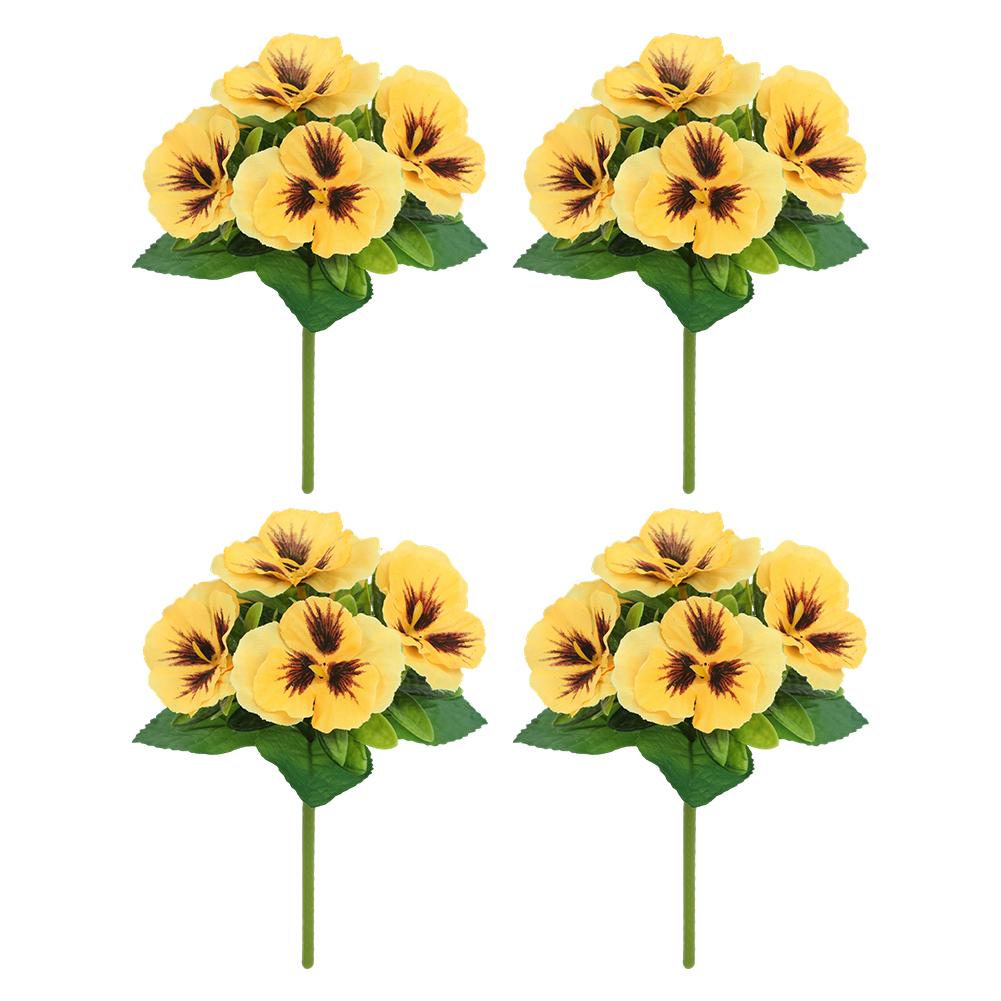 Lifelike Artificial Flowers For Home Decorative Flowers Decorative Blooms Silk Pansy Flowers Bendable Wire Stems