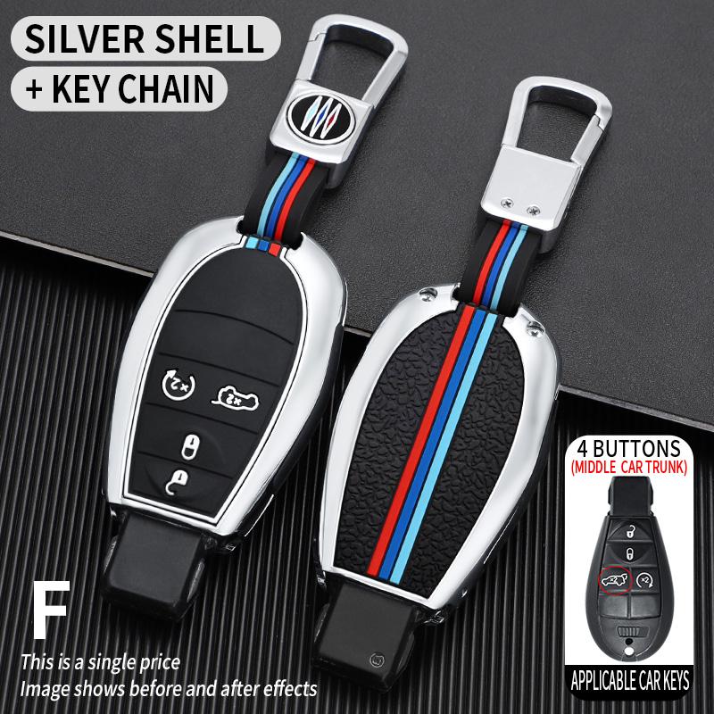 Zinc Alloy Car Key Case Cover Fob Shell for Chrysler 300c for Jeep Commende for Dodge Durango Ram Grand Caravan Town Country