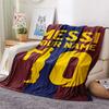 1PC Messi Fan Artwork Custom Name Patterned Flannel Blanket Suitable For All Seasons For Home Decor Warmth And Comfort Gifts Holiday Present