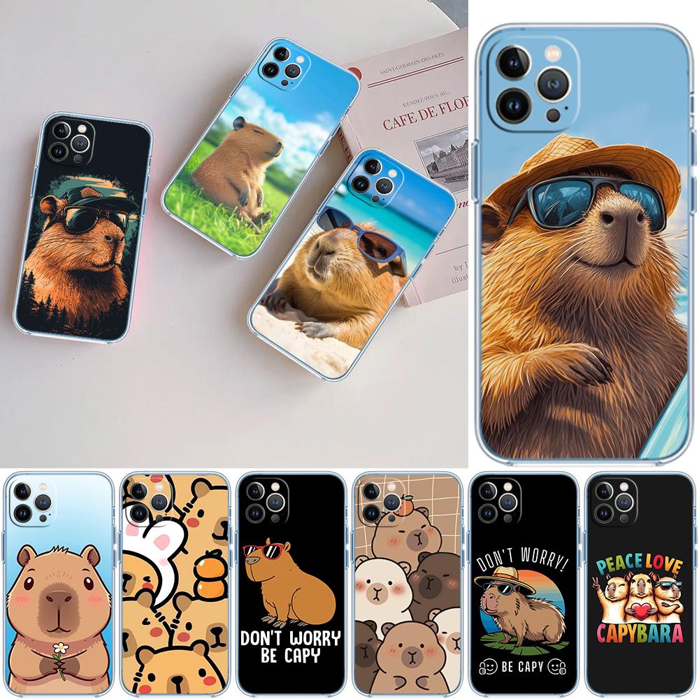 LO19 Cartoon-Capybara-Hülle für Motorola E13 E15 E20 E22 E22I E22S E30 E32 E40 E7 E7I G Plus Power Play Stylus G22 G14