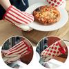 Wave Striped Insulated Heat-resistant Oven Gloves Thick Cotton Sturdy Durable Baking Household Kitchen Microwave Oven Mitts
