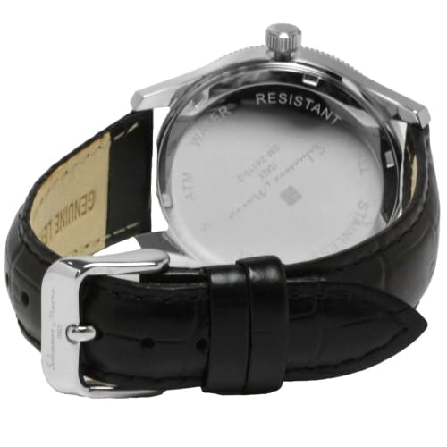 Salvatore Marra Men's Limited Edition Silver/Black Watch, Moon Phase, Multi-Calendar, 5 ATM Water Resistance, Leather Strap, Business/Formal Wear, SM2