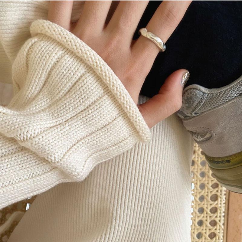 Niche Irregular Folds Female Fashion Simple Light Luxury Senior Sense Ring Hypoallergenic Casual Everyday Dainty Minimalist Size Adjustable Ring