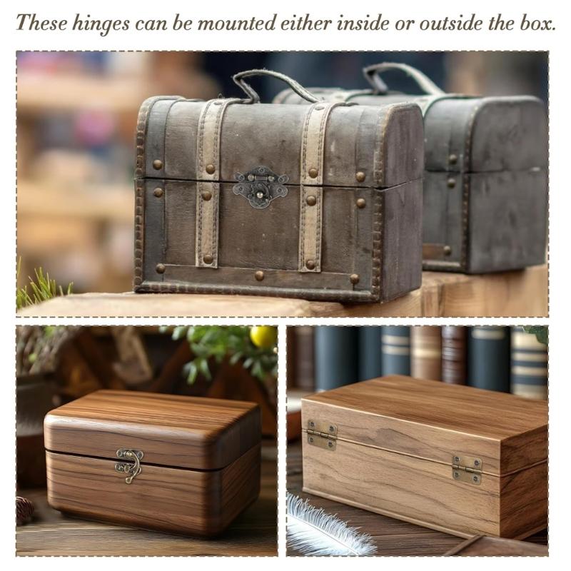 Antyczne Metalowe Zamki Dekoracyjne Zawiasy Pakiety Zawierające Śruby Montażowe Prosta Instalacja do Drewnianej Szafki Renowacji