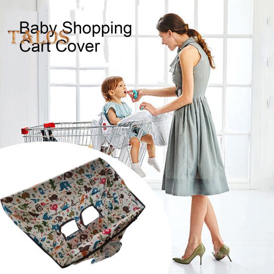 Baby Shopping Cart Cover Cartoon Print Heavy Duty Foldable Waterproof Machine Washable Kids Toddler Infant High Chair Grocery Cart Seat Cover