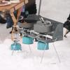 JINGGENG Outdoor Portable Gas BBQ Grill & Camping Stove with Windshield