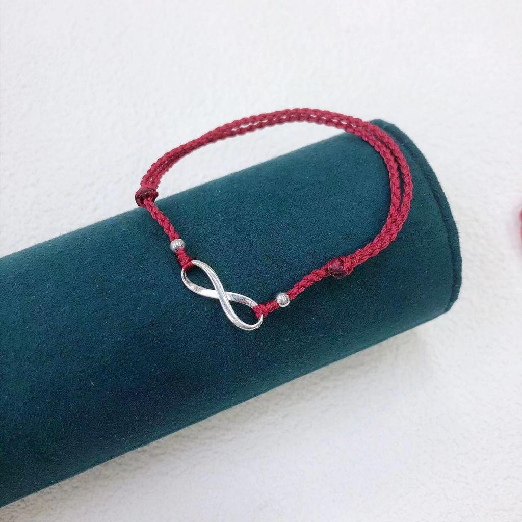 S925 Sterling Silver Good Luck Koi Braided Red Bracelet for Exams
