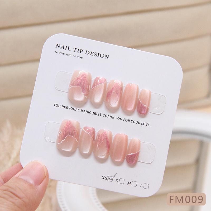 

Розовый Аврора Кошачий Глаз Рыбий Хвост Ногти: Сладкие, Милые, Съемные Маникюрные Патчи Aurora Fishtail XS