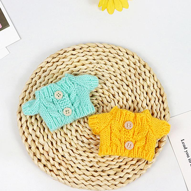 Cute Mini Plush Doll'S Clothes Outfit Accessories For Labubu Idol Dolls Knitted Sweater Clothing Diy Kids Girl Gift