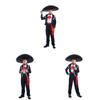 Ethnic Mexican Childrens Dance Attire With Printed Design And Long Sleeve For Stage Use