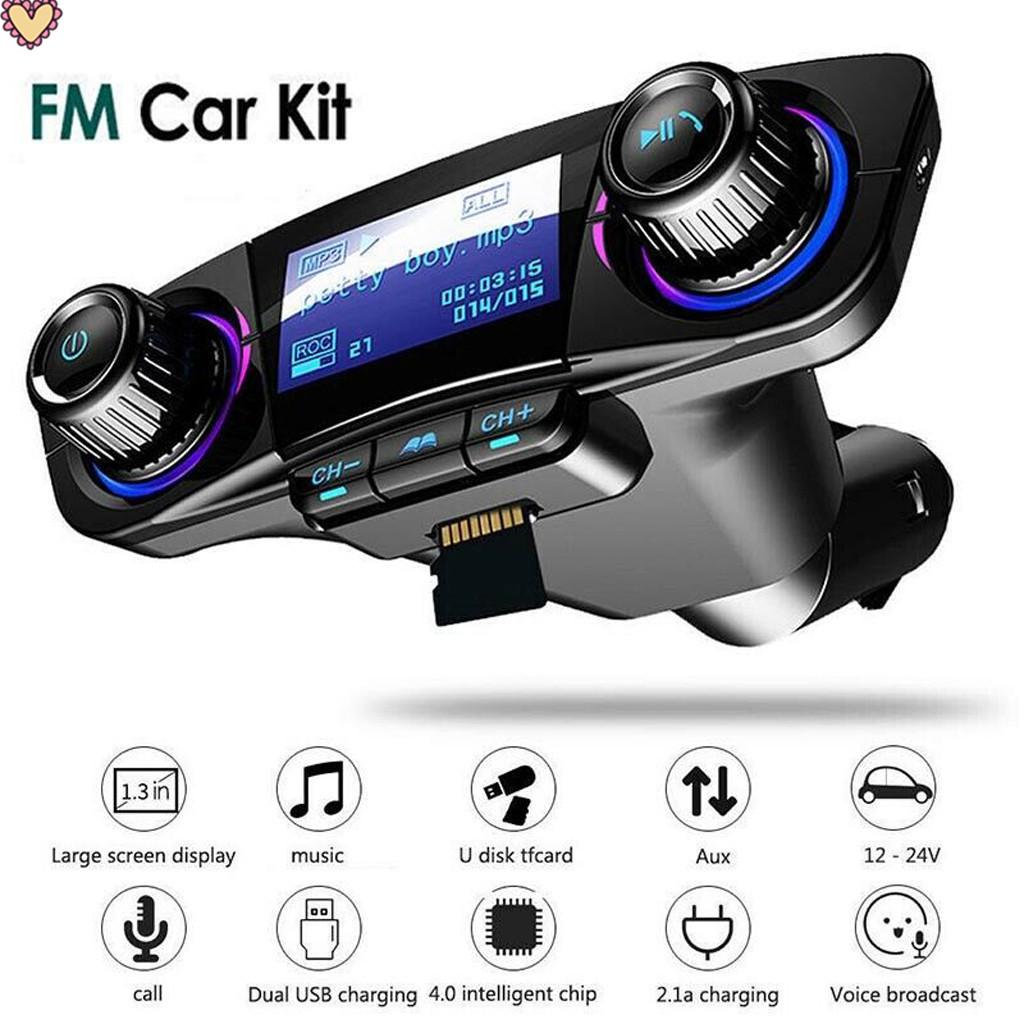 

BT Автомобильный FM-передатчик MP3-плеер Hands free Радио адаптер Комплект USB зарядное устройство