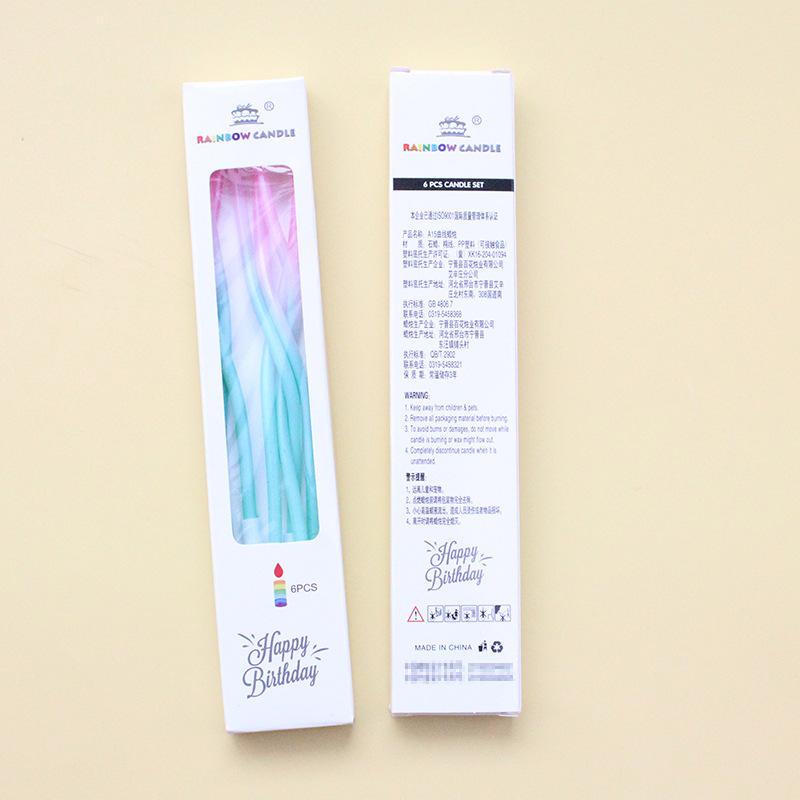 

Gradient Pink and Green Curve Candle Party Gradient Pink Platinum Dot Spiral Candle A15 gradual change pink platinum candle