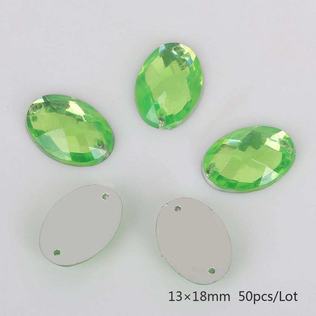 Round Multi-Faceted Acrylic Rhinestones with Double-Hole Flat-Back for Jewelry Accessories