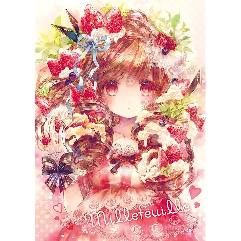 Epoch 108-piece Jigsaw Puzzle Illustration/Art Fantastic Art/Oni-Neko Mille-feuille Story (18.2 x 25.7 cm) 03-059 with Glue, Spatula, and Score Ticket