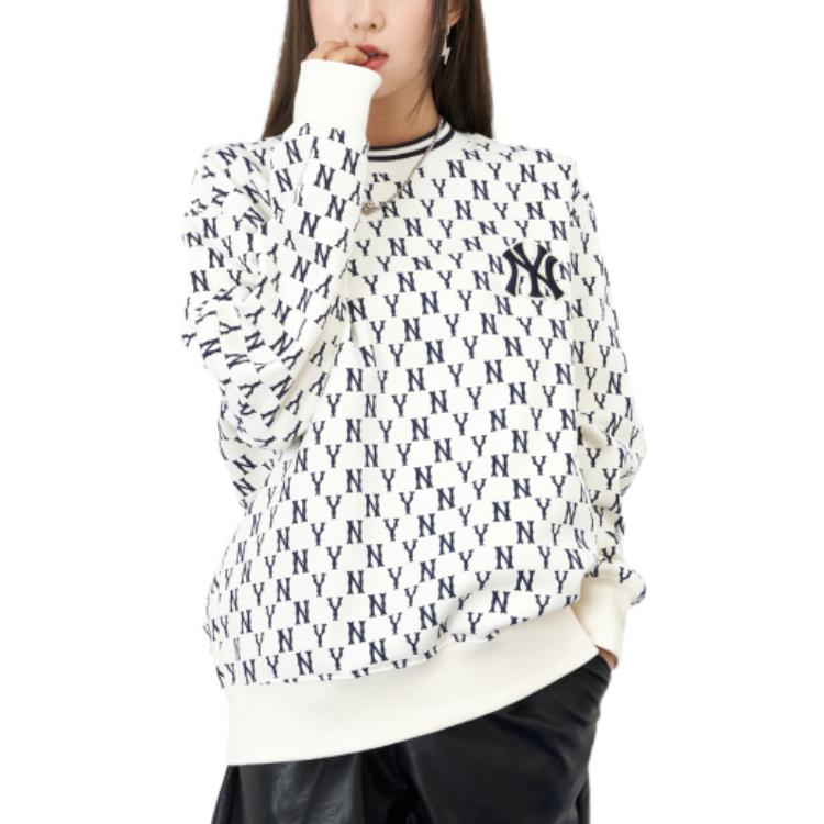 MLB Sweatshirts Unisex White Crew Neck Moderate Regular 3AMTM0926-50CRS