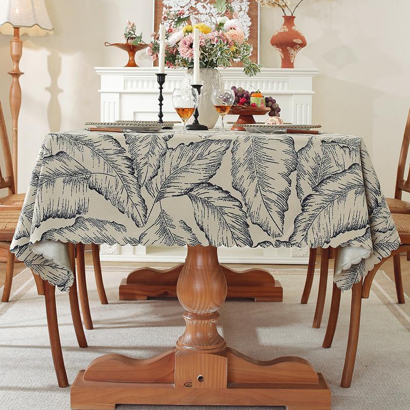 Tablecloth Waterproof And Oil-Proof Leave-In Coffee Table Tablecloth Fabric Living Room Retro Light Luxury Premium Dining Cloth