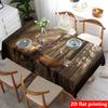 1Pz Tovaglia Rettangolare Marrone Motivo Cervo Foresta Copritavolo Per Sala da Pranzo Cucina Decorazione Casa