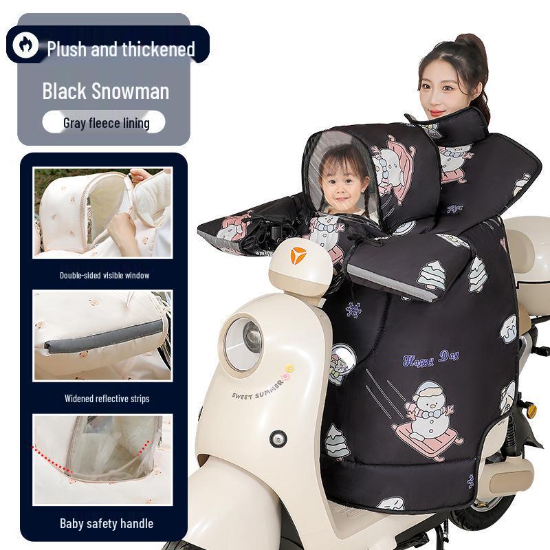 Winter Fleecegefüttert Winddicht Elektrofahrzeug Kind-Eltern Motorrad Windschutzscheibe