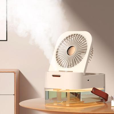 Air Conditioning Fan Double Spray Spray Desk Fan Household USB Rechargeable Creative Remote Control Timing for Office Dorm Home