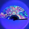 Large Folding Fan Chinese Craft Kung Fu Tai Chi Glowing Fan Multi-Color Wedding Home Decoration Stage Performance Show