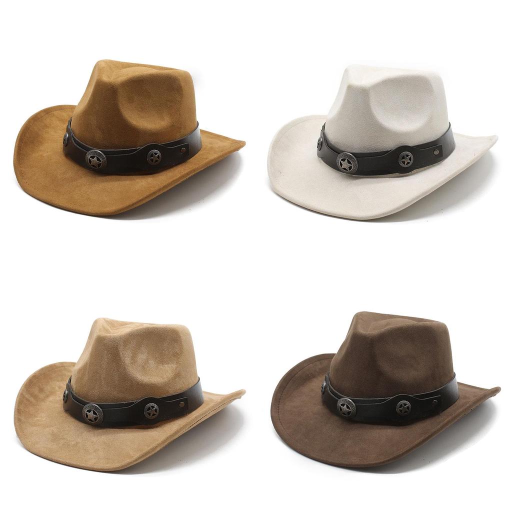 Vintage Suede Hat With Wide Brim For Outdoor Sun Protection And Warmth