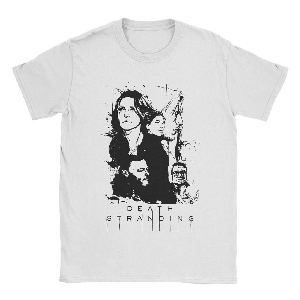 Death Stranding Gra Kojimy Koszulki Vintage Czysta Bawełna T-shirt Okrągły Dekolt Krótki Rękaw Koszulka Pomysł na Prezent Ubrania