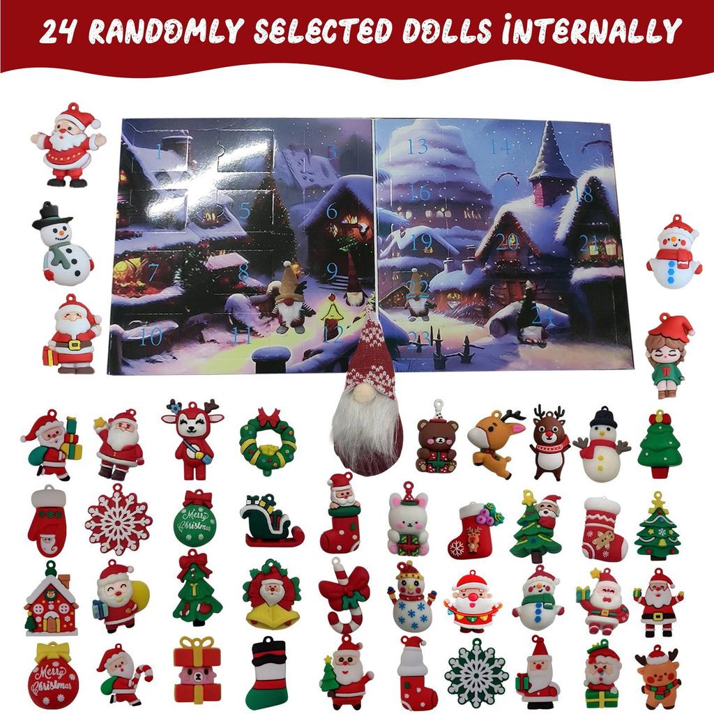 24 Holiday Gnome Countdown Calendars, Countdown Holiday Party Toys