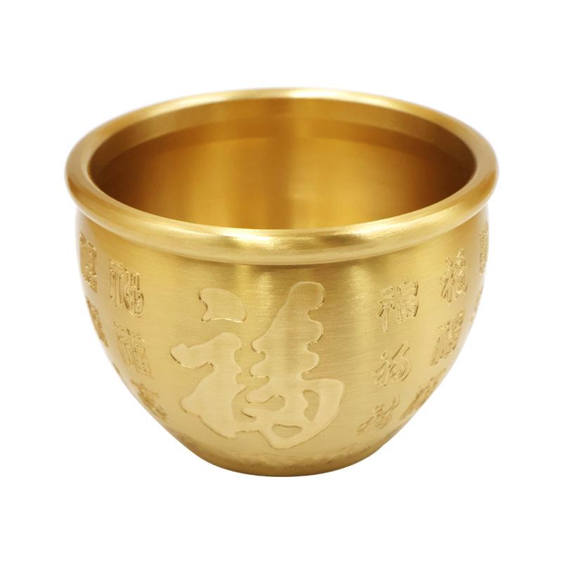 Hundred Blessings Bronze Brass Rice Ornament Home Living Room Decoration Wealth Accumulation Large Money Jar Treasure Bo