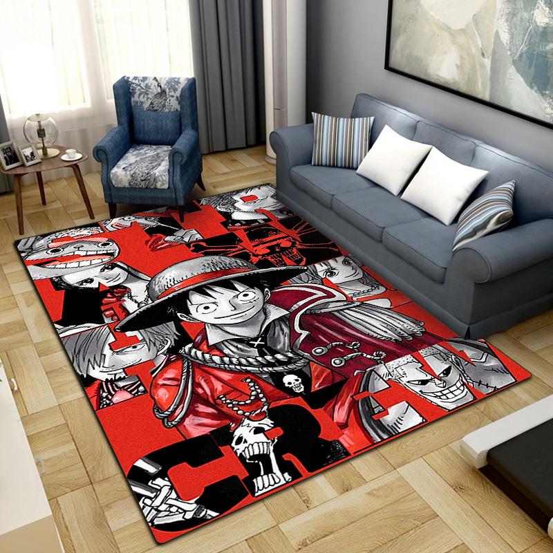 One Piece Anime Washable Non-Slip Rug Carpet Larget Floor Mat Bedroom Home Decor LXR163