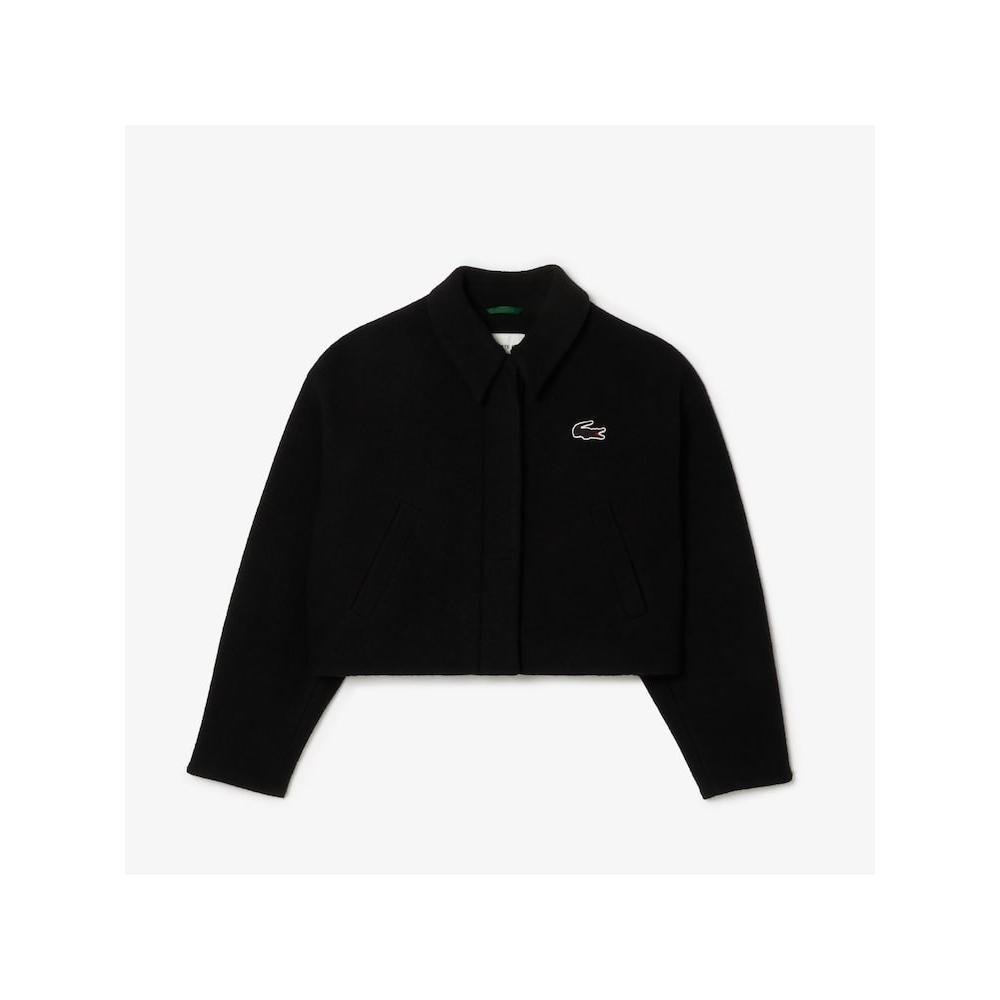 Lacoste Women S Wool Collar Crop Jacket Bf8021 54n 031 q2nBf8021 54n031