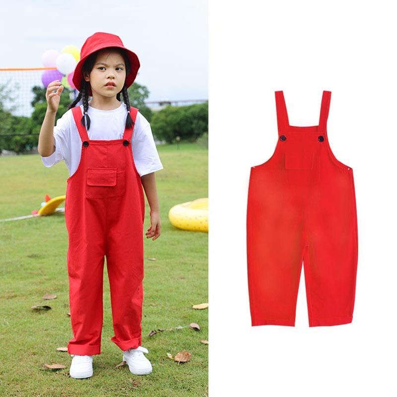 Tute Hip Hop per Bambini Salopette da Ragazza Tuta Romper per Bambini Streetwear per Ragazzi Pantaloni Colorati Scuola