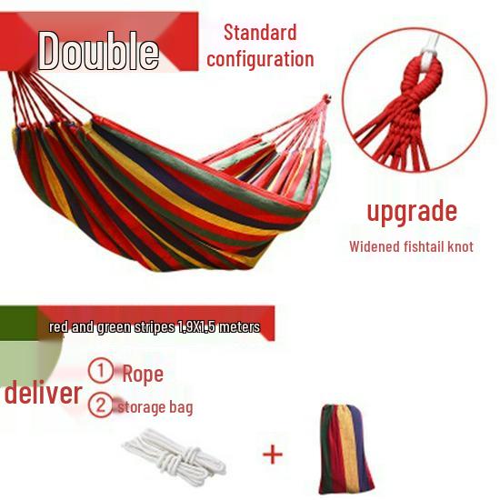 Double Outdoor/Indoor Hammock Bed: Adult Swing, Hanging Rope Chair & Rocking Net for Sleeping