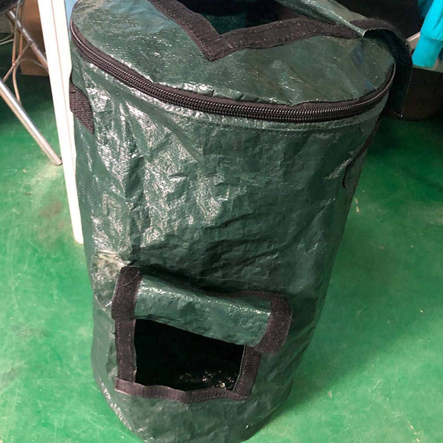 ABUL-2X Collapsible Compost Bin,Yard Waste Bag, Reusable Heavy Duty Garden Leaf Waste Bag Yard Compost Bin Composting Fruit зелёный