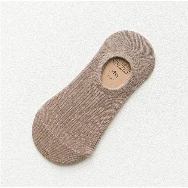 

Мужские летние тонкие носки-невидимки из дышащего силикона, не скользящие, с мелким вырезом, не впитывающие запах 1 pair кофейный