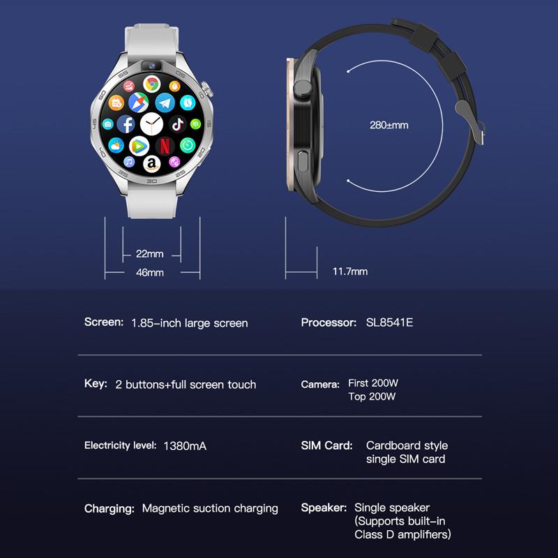 SIM Kart Akıllı Saatler Tam Netcom 5G Akıllı Saat Android Kart Nfc Yetişkin Kalp Atış Hızı Cep Telefonu Video Telefon Saati