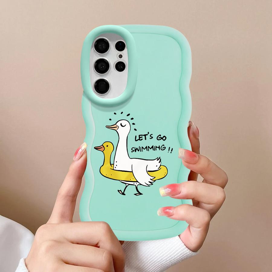 Cartoon Duck Soft Phone Cover Case for Samsung Galaxy S20 FE A26 S23 Plus A25 S22 Ultra S25 S21 S24 A24 A35 A55 A54 A36 A34