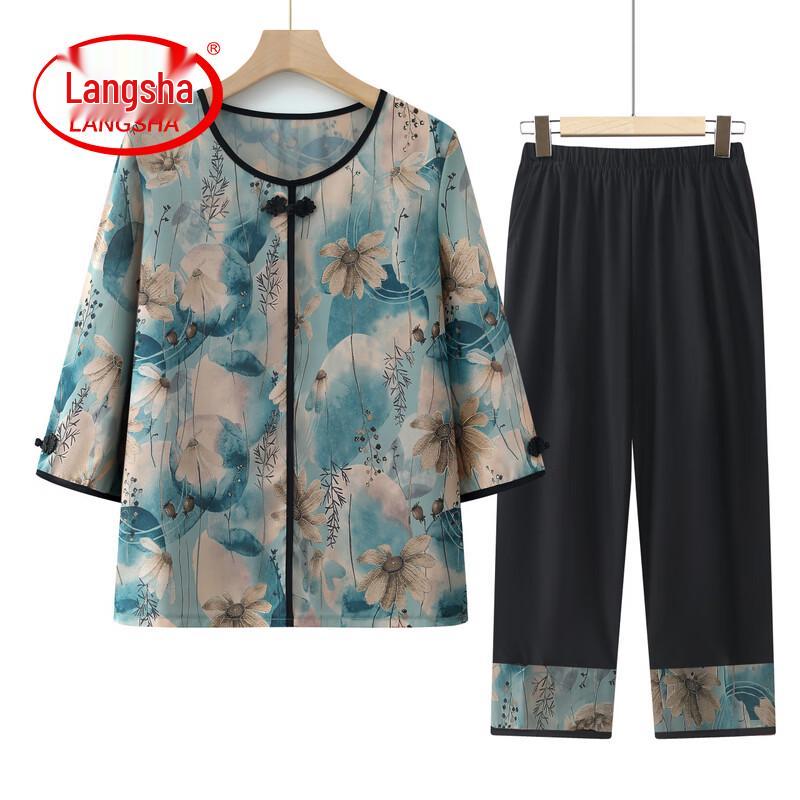 LangSha Women s Summer T-Shirt & Pants Set XL
